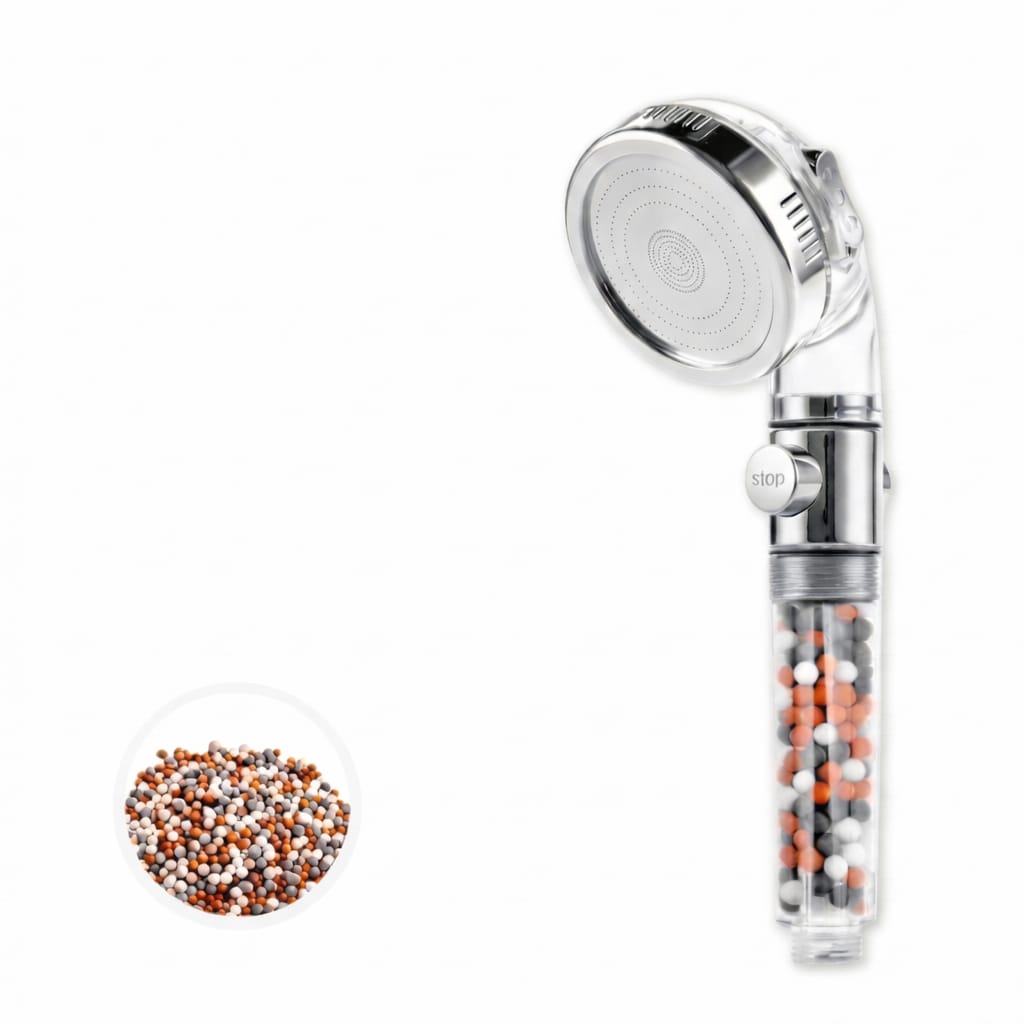 MopEZy® EcoFlow: High Pressure Shower Head with Mineral Water Softening Filter
